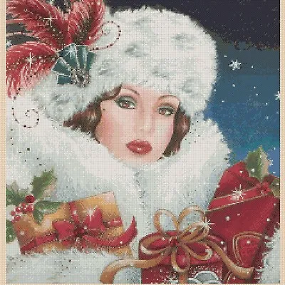 Art Deco Lady Cross Stitch Chart   Art Deco Lady 194 Christmas  FlowerPower37-Uk • £4.80