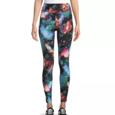 Nobo Women's High Rise Leggings Junior Size XS Multicolor Nebula Galaxy Print • $6.99