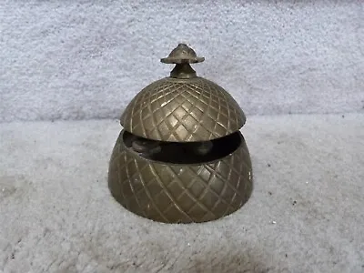 VINTAGE Solid Brass Desk Bell BEAUTIFUL Diamond Pattern 3.88  • $19.22