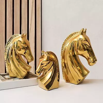 Horse Head Sculpture Animal Statue Figurine For Office Bedroom Decoration • £17.18