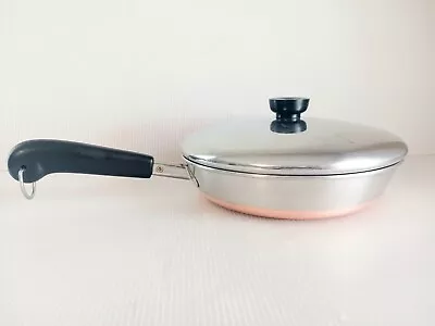 Revere Ware 9” Inch Copper Bottom Skillet Frying Pan W/Lid • $19.95