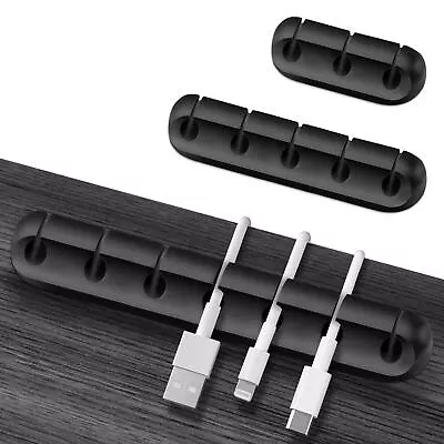 Cable Organiser Pack Of 3 Tidy Cable Holder Clips USB Audio Cable Self Adhesive • £3.99