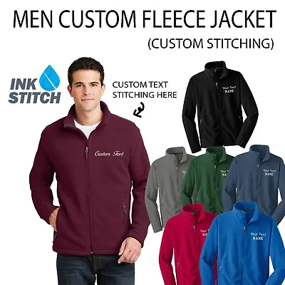 Ink Stitch Design Your Own Custom Logo Texts Stitching Men Fleece Jackets • $40.99