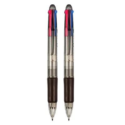 4 In 1 Multicolour Retractable Ballpoint Pens With Grip 0.7mm Assorted Colours • £3.99