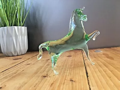 Superb Mid Century Murano Sommerso Green Glass Horse / Unicorn Archimede Seguso • £45