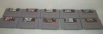 10 Super Nintendo SNES SPORTS Game Lot Authentic NFL MADDDEN RUMBLE NBA NHL GOLF • $79.99