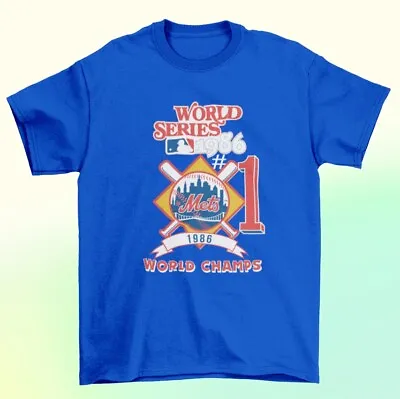 New York Mets MLB Vintage 1986 World Series Champs T-Shirt Vintage Men Gift Tee • $18.99
