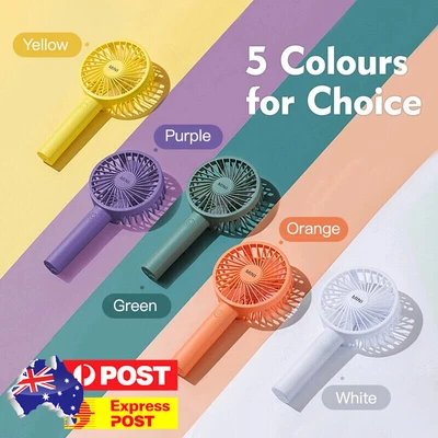 $7.49 • Buy Mini Portable Hand-held Desk Fan Cooling Cooler USB Air Rechargeable 3 Speed AU