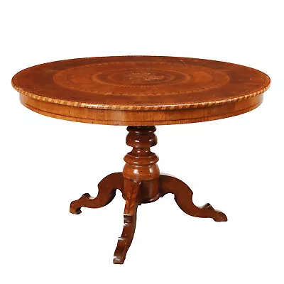 Ancient Round Table With Inlays Rolo Second Half Of The XIX Century • $1220