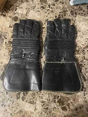 Vintage Military Motorcycle Gloves Gauntlets Leather • $20