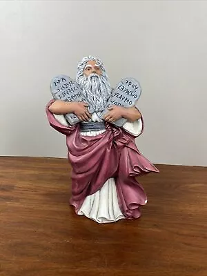 Moses With Commandment Tablets Ceramic Statue Figurine Hand Painted VGC Read Des • $28.50