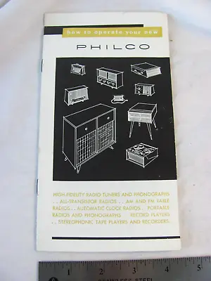 Philco Stereo Console INSTRUCTION MANUAL Mid Century Modern Vintage • $19.99