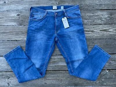 Mustang True Denim Men Jeans Blue Denim OREGON Tapered Slim Fit Jeans Size 38X30 • $75