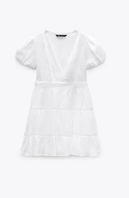£27.99 • Buy Zara Lace Trim Dress WHITE Size XL