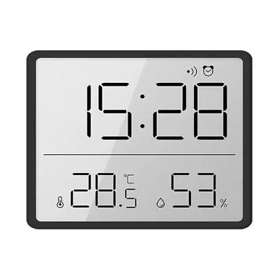 LCD Digital Alarm Clock Large Screen Display Multi-Function Temperature Humidity • $11.12