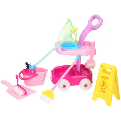 £10.99 • Buy Kids Cleaning Trolley Cart With Mop & Brush Role Toy Set With Cleaning Tools