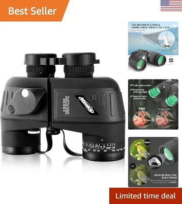 Waterproof Binoculars With Rangefinder Compass - 10x50 For Birdwatching Hunting • $199.99