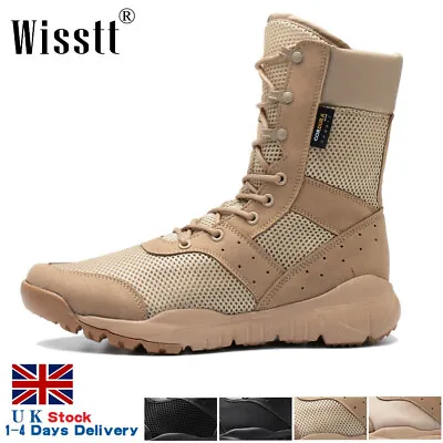 Mens Army Military Combat Boots Size Walking Lightweight Waterproof Work Shoes • £19.97