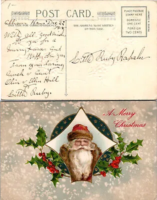 Vintage Christmas X-Mas Santa Claus Postcard Used 50293 • $4.99