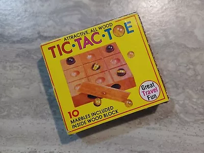 Vtg. Giftco Inc. Wooden Travel Tic Tac Toe Game W/original Box Pre-owned • $13.99