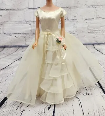 Vintage Barbie Bride's Dream Mattel #947 Wedding Gown & Bouquet 1963-65 *NO DOLL • $24.95