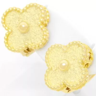 Van Cleef & Arpels VCA Sweet Alhambra Clip-On Earrings 18K Yellow Gold 750 Auth • $4580