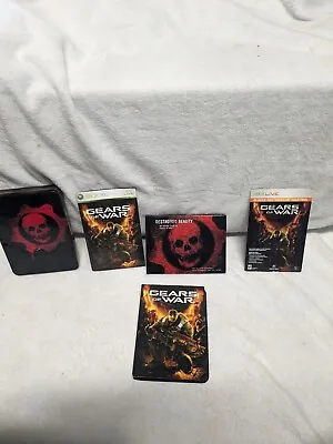 GEARS OF WAR Collectors Edition XBOX 360 Metal Case Manual Game Discs & Book • $12.59