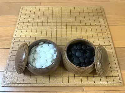 Japanese Folding Go-Board Goban IGO Game 17.7×16.3×0.6inch W/go Storns Bowl FS • $118