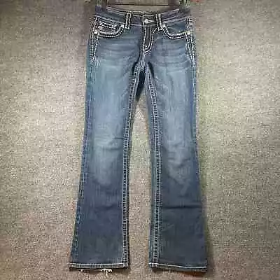 Miss Me Boot Cut Low Rise Jeans Women's 28 Flap Pocket Denim Streetwear • $29.99