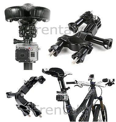 Black Bike Handlebar Seatpost Pole Mount For Gopro Hero 3 2 1 Camera Any Swiver • $5.98