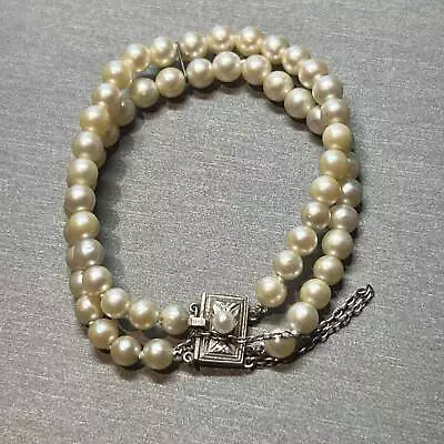 Mikimoto Estate Akoya Pearl Bracelet 6.5 Silver 5.50-6.00 Mm M361 • $990
