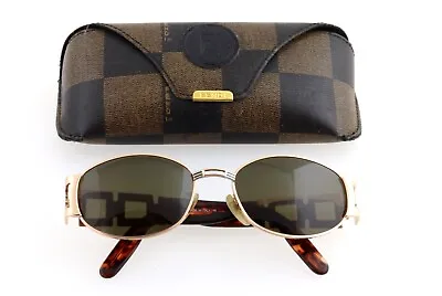 Vintage FENDI SL7070 678 53mm Gold Round Sunglasses Italy Unisex • $179.90