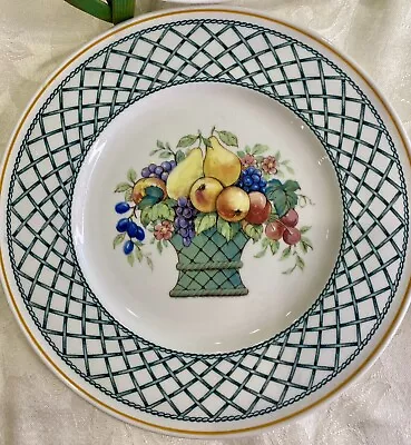 Set Of 6 VILLEROY & BOCH Germany BASKET Salad Plates 8.5  Fruit Lattice • $59.99