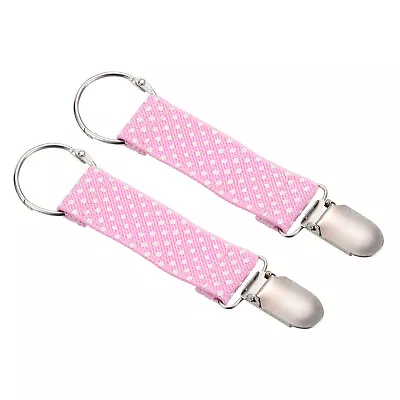 Mitten Clips 2Pcs Elastic Dotted Webbing Glove Clamp Ring Pink • $7.10