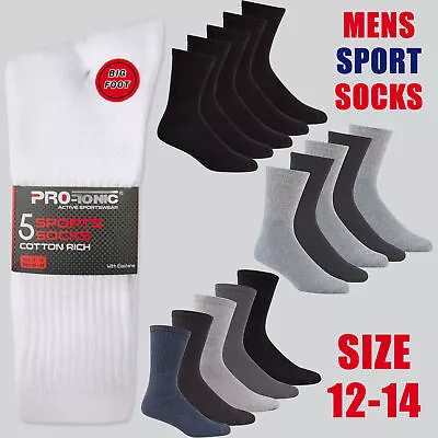 £7.99 • Buy Metzuyan Men's Cotton Rich Sports Socks Work Everyday Big Foot King Size 12-14