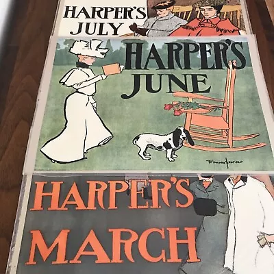 Vintage Metropolitan Museum Of Art Harper’s Posters Set Of 3 March June July • $5