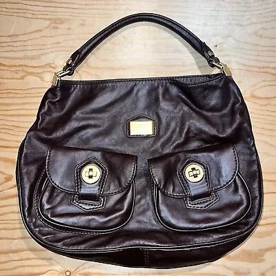 Vintage Women’s Marc By Marc Jacobs Leather Logo Hobo Shoulder Bag Brown Gold • $49.95