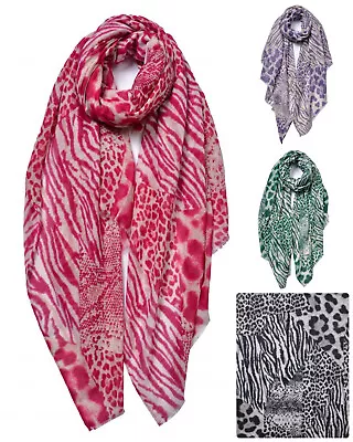 New Stylish Leopard & Zebra Print Women Scarves Ladies Head Neck Wrap Scarf 6656 • £8.99