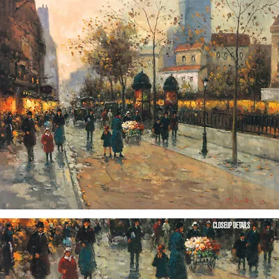 40W X30H  EARLY EVENING IN MONTRACHET By HOVELY - STREET Scene CHOICES Of CANVAS • $280.72