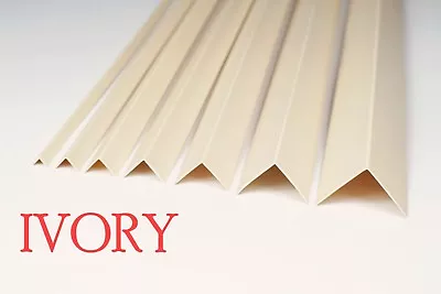 £2.99 • Buy !! 1 Meter Length ! IVORY PLASTIC PVC CORNER 90 DEGREE ANGLE TRIM  VARIOUS SIZES