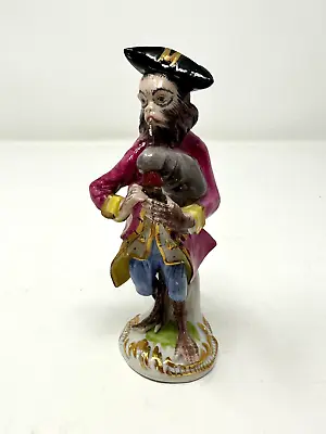 Antique Meissen Monkey Band Figurine - Male Bagpipe Player • $175