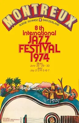 £6.99 • Buy Montreux Jazz Festival 1974Vintage Music Poster Art - 0270