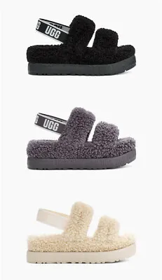 Ugg Australia Women's Oh Fluffita Flatform Sheepskin Sandals Slippers 1120876 • $98.96