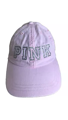 EUC PINK Victoria's Secret Women's One Size Ball Cap Baseball Light Pink Glitter • $14.99