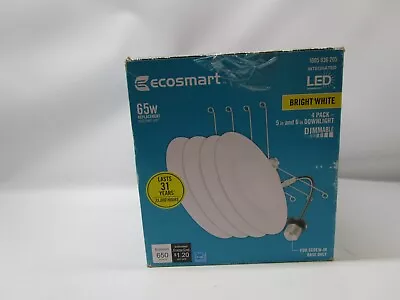 EcoSmart Retrofit 6 In. Matte White Integrated LED Recessed Baffle Trim 4-Pack • $22.03