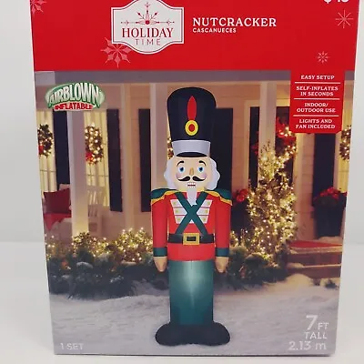 Holiday Time Nutcracker Airblown Inflatable 7 Ft Tall Lights Up Christmas 2023 • $54.95