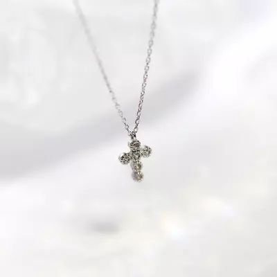 Sterling Silver 925 Small Tiny Cz Cross Pendant Necklace Women Girl 10x8mm I58 • $15.95