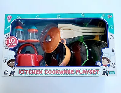 $15.72 • Buy Kitchen Cookware Playset Pots And Pans With Utensils -10 Piece