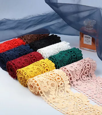 49 DESIGNS! Embroidered Venise Lace Edging TRIM Sewing Craft Upholstery Costume • £2.99