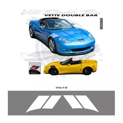 Chevrolet Corvette C6 Fender Double Bar Stripes Graphic Kit - Bright White • $51.99